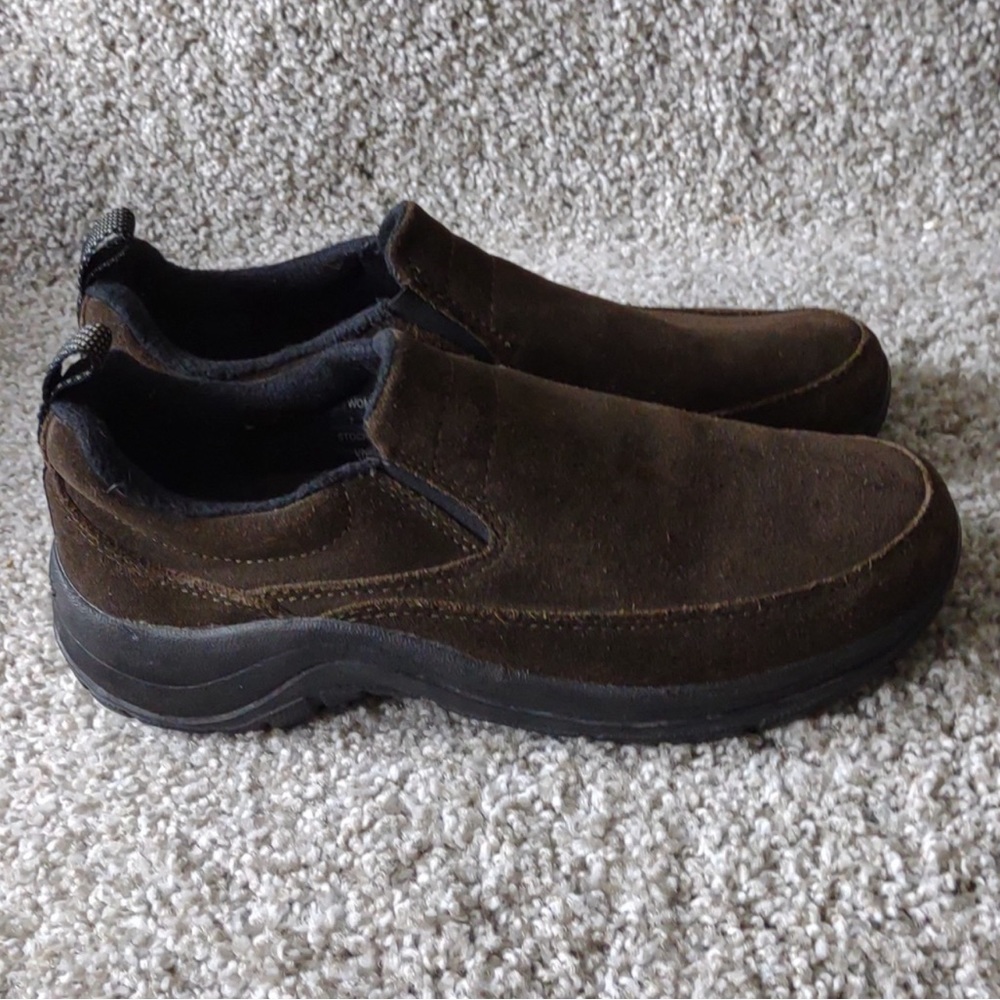 LL Bean Brown Suede Slip On Primaloft Boot Shoe Size 7 EUC